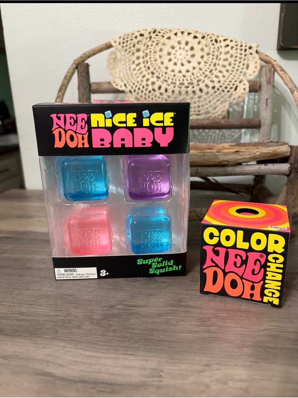 NEE DOH Nice Ice BABY 4 PACK and 1 PINK Color Changing NEE DOH NEW SQUISHY